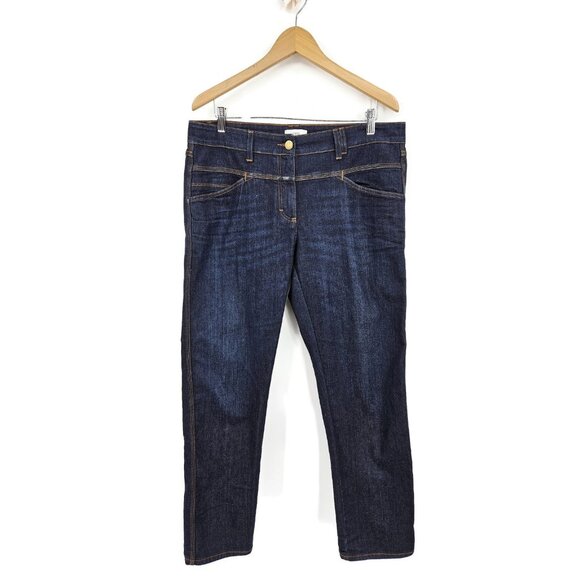 Closed Pedal Position Jeans Womens 50/XL Blue Crop Pants Candiani Denim - Picture 1 of 7